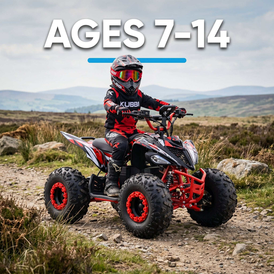 Kubbi Q19 electric quad bike for kids aged 7 to 14