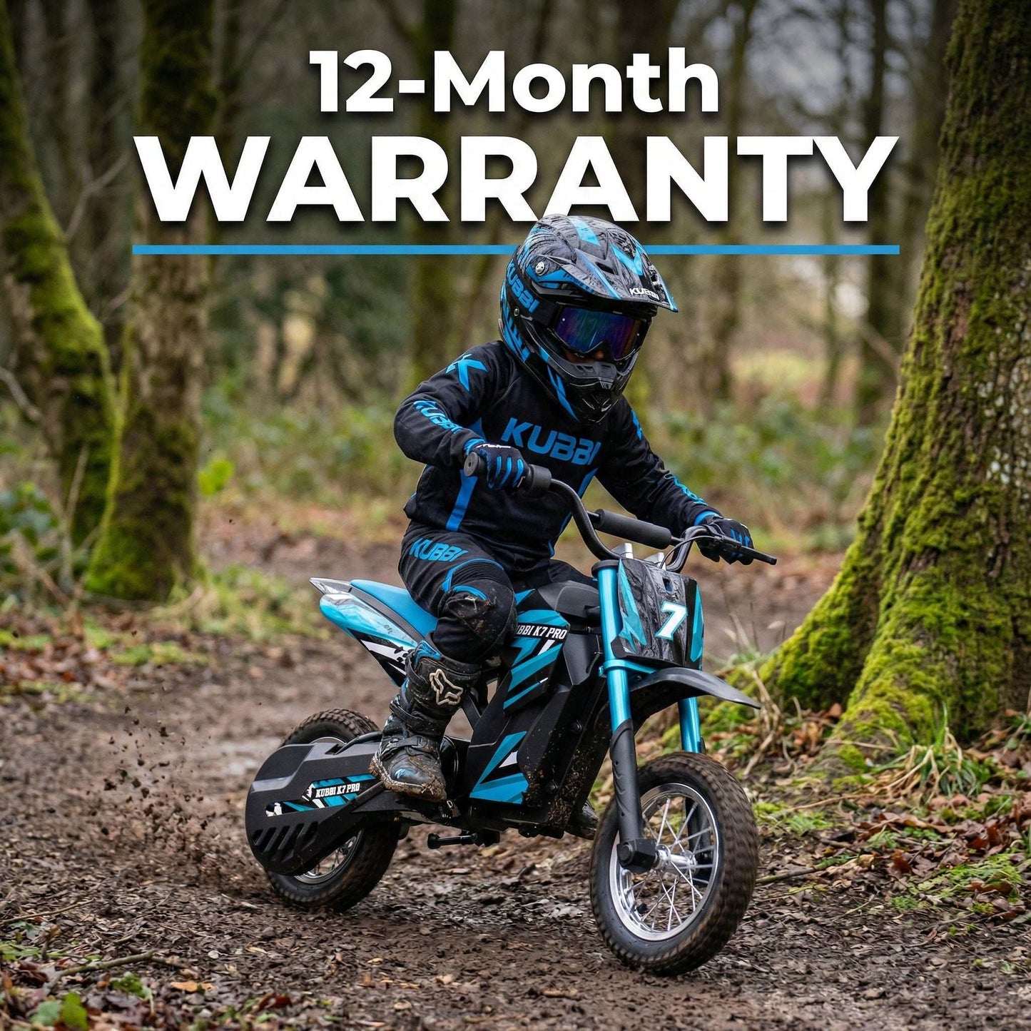 Kubbi K7 Pro Dirt Bike kids electric off-road bike with 300W motor and adjustable speed for ages 6-10