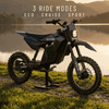 Kubbi K22 electric dirt bike for teenagers riding off-road on rough terrain