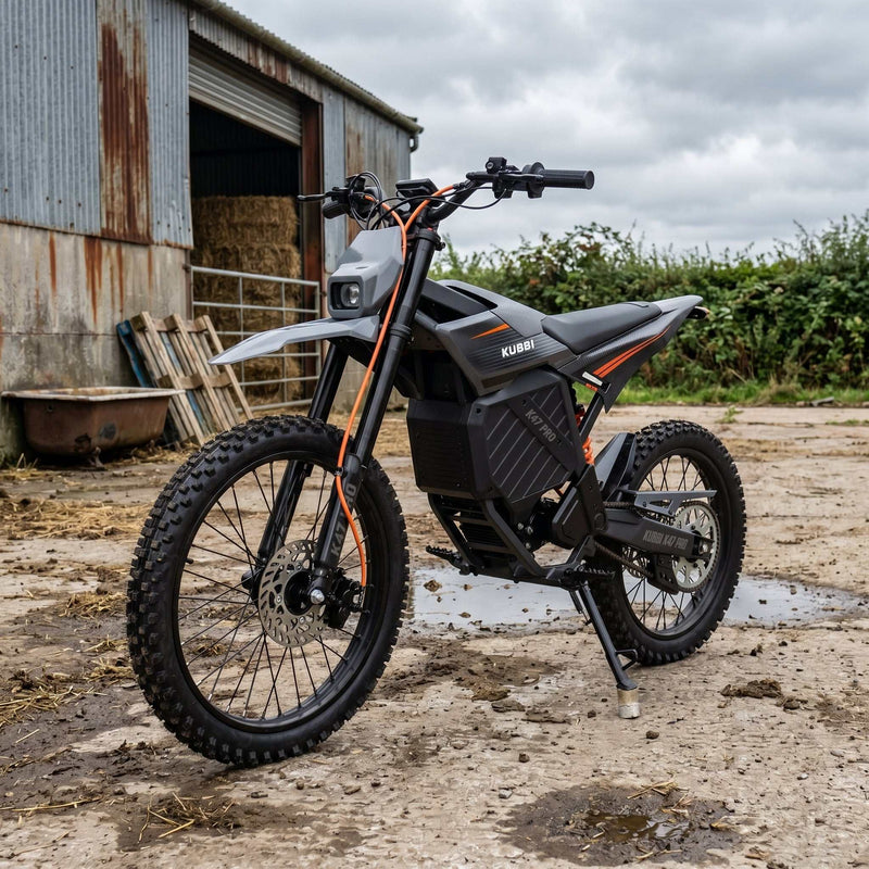Kubbi K47 Pro electric dirt bike on dirt trail