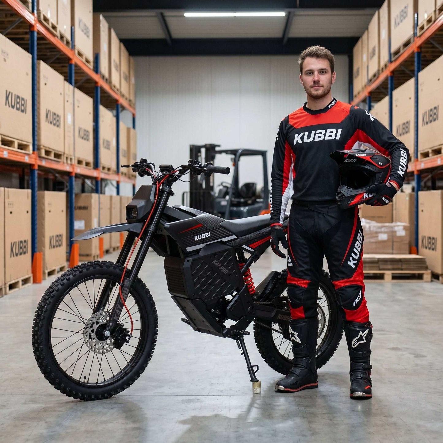 Kubbi K47 Pro electric dirt bike in action on rugged terrain