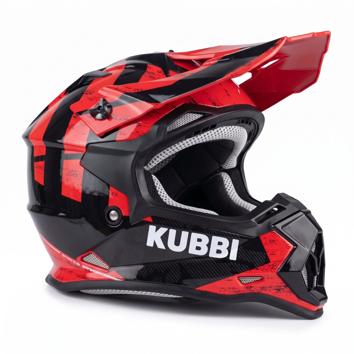 Kubbi Youth Dirt Bike Helmet - Red