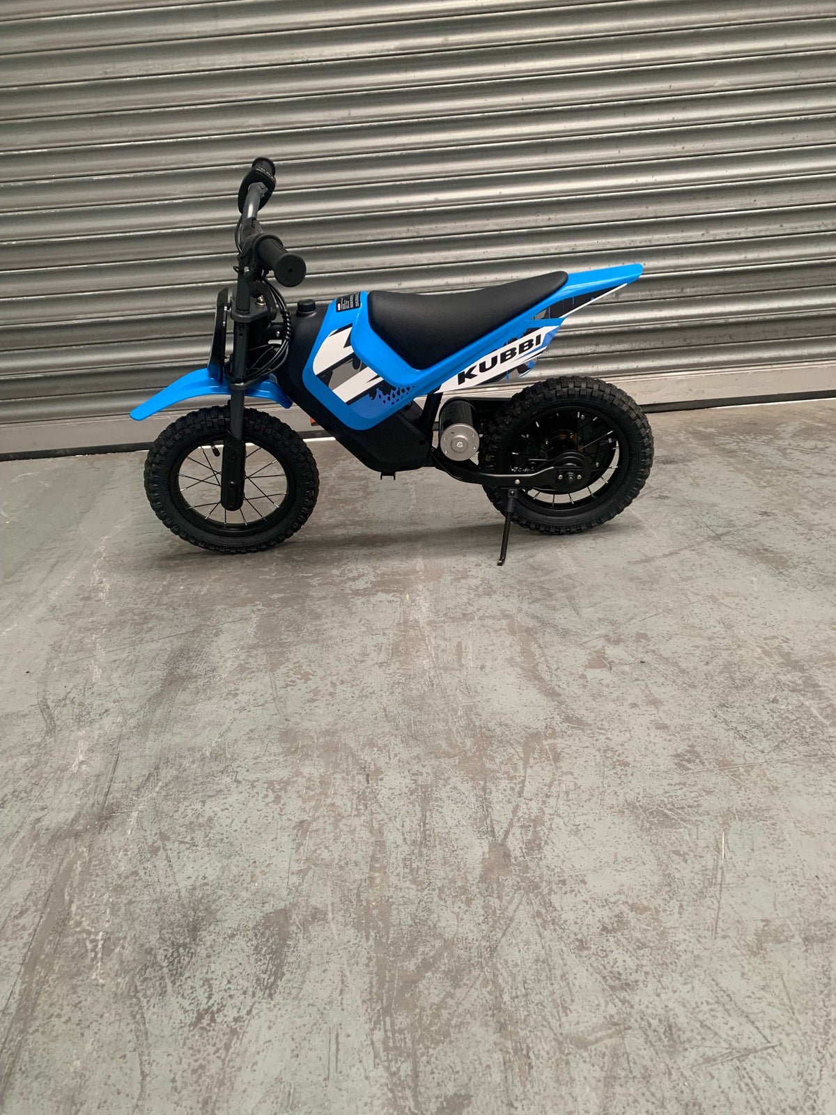 Kubbi Mini Electric Dirt Bike blue nearly new warehouse deal ridden once
