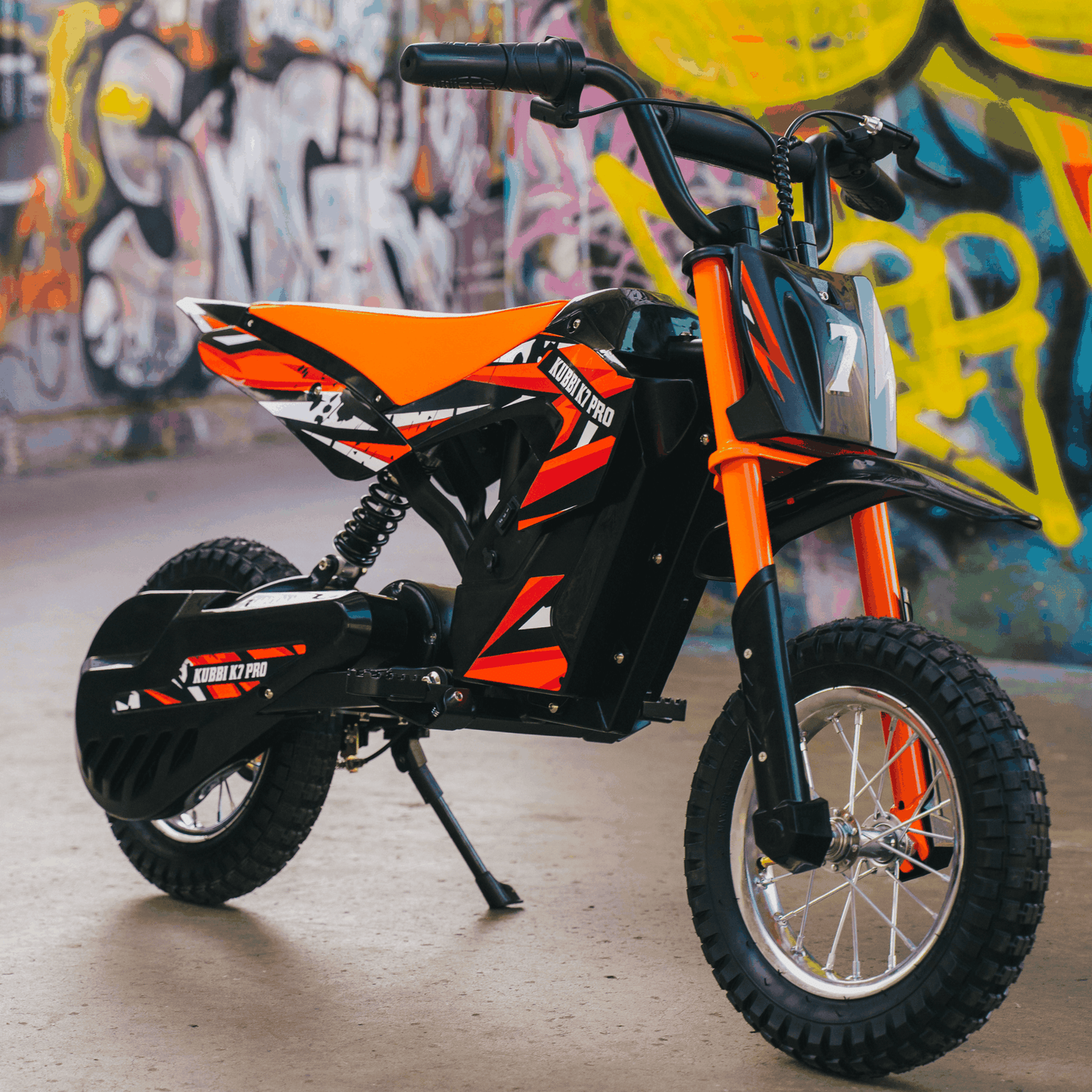Kubbi K7 Pro Dirt Bike for kids aged 6-10 with 300W motor and 14-inch off-road tyres